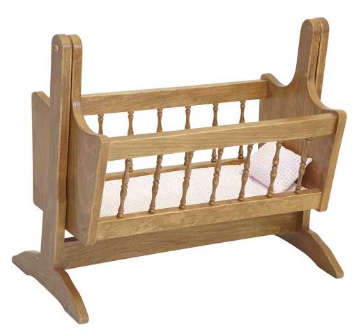 Picture of Lapps Toys & Furniture 058 H Wooden Doll Swinging Cradle, Harvest (Bedding Not Included)