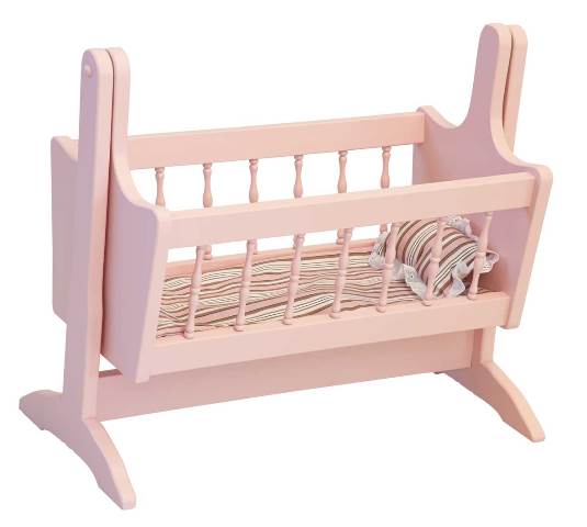 Picture of Lapps Toys & Furniture 058 P Wooden Doll Swinging Cradle, Pink (Bedding Not Included)
