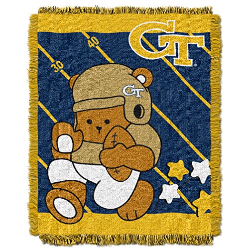 Picture of LHM NCAA Georgia Tech Yellow Jackets Fullback Woven Jacquard Baby Throw Blanket&#44; 36 x 46 in.