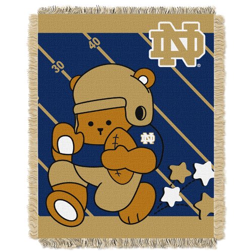 Picture of LHM NCAA Notre Dame Fighting Irish Fullback Woven Jacquard Baby Throw Blanket&#44; 36 x 46 in.