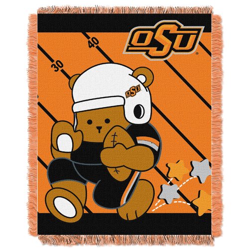 Picture of LHM NCAA Oklahoma State Cowboys Fullback Woven Jacquard Baby Throw Blanket&#44; 36 x 46 in.