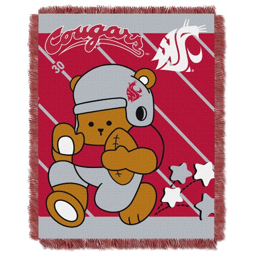 Picture of LHM NCAA Washington State Cougars Fullback Woven Jacquard Baby Throw Blanket&#44; 36 x 46 in.