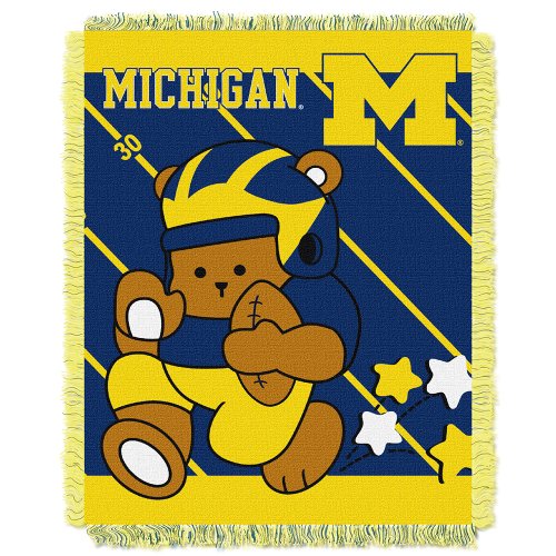 Picture of LHM NCAA Michigan Wolverines Fullback Woven Jacquard Baby Throw Blanket&#44; 36 x 46 in.