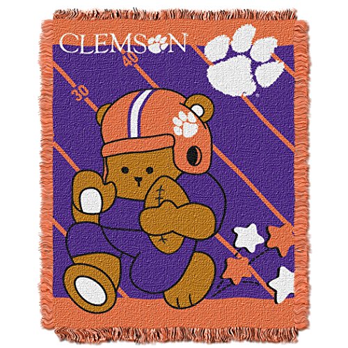 Picture of LHM NCAA Clemson Tigers Fullback Woven Jacquard Baby Throw Blanket&#44; 36 x 46 in.
