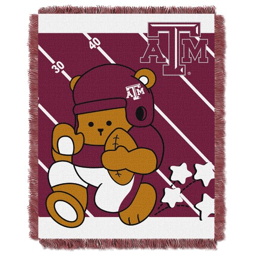 Picture of LHM NCAA Texas A&M Aggies Fullback Woven Jacquard Baby Throw Blanket&#44; 36 x 46 in.