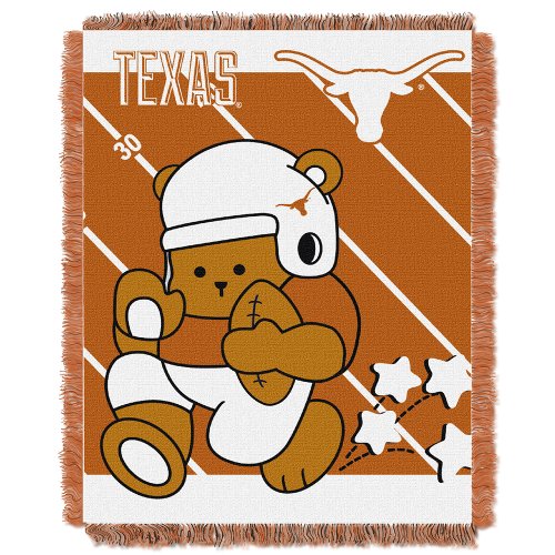 Picture of LHM NCAA Texas Longhorns Fullback Woven Jacquard Baby Throw Blanket&#44; 36 x 46 in.