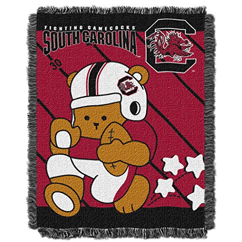 Picture of LHM NCAA South Carolina Fighting Gamecocks Fullback Woven Jacquard Baby Throw Blanket&#44; 36 x 46 in.