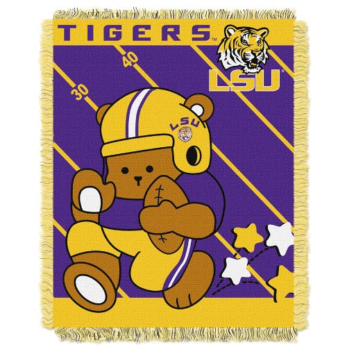 Picture of LHM NCAA LSU Tigers Fullback Woven Jacquard Baby Throw Blanket&#44; 36 x 46 in.