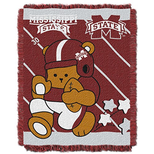 Picture of LHM NCAA Mississippi State Bulldogs Fullback Woven Jacquard Baby Throw Blanket&#44; 36 x 46 in.