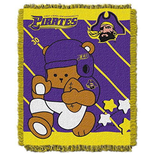 Picture of LHM NCAA East Carolina Pirates Fullback Woven Jacquard Baby Throw Blanket&#44; 36 x 46 in.
