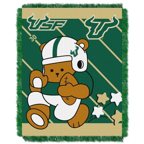 Picture of LHM NCAA South Florida Bulls Fullback Woven Jacquard Baby Throw Blanket&#44; 36 x 46 in.