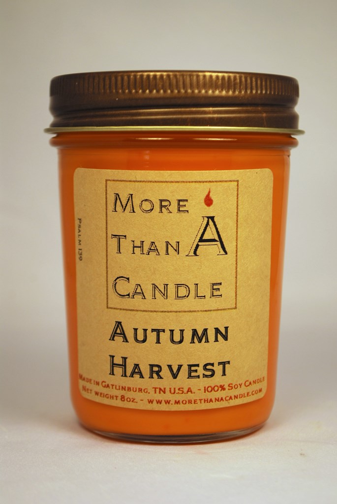 8 oz Jelly Jar Soy Candle, Autumn Harvest