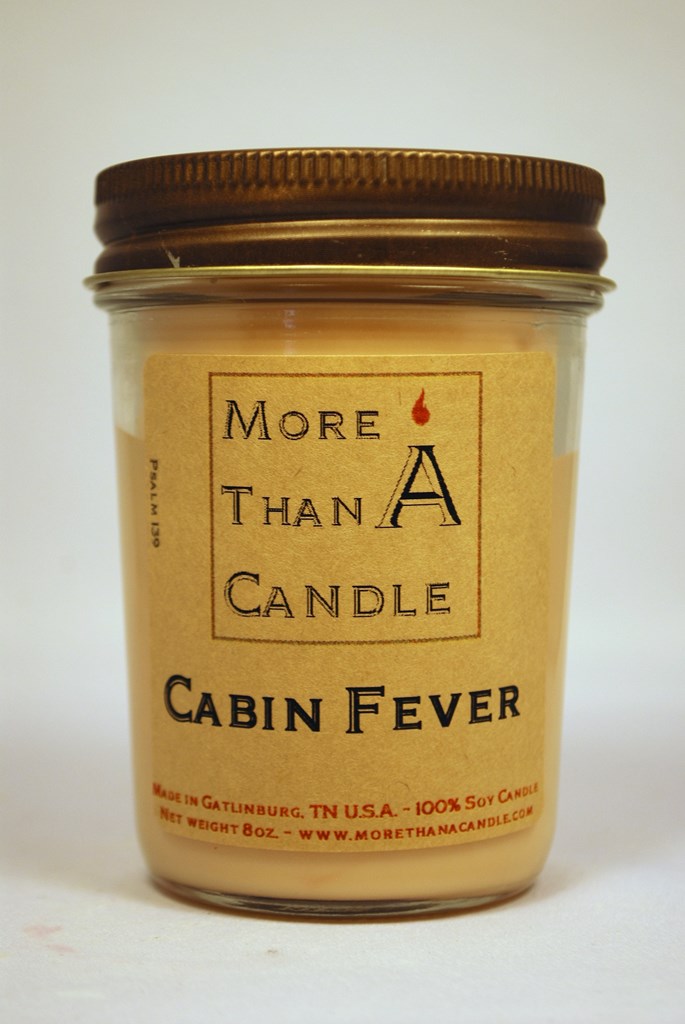 8 oz Jelly Jar Soy Candle, Cabin Fever