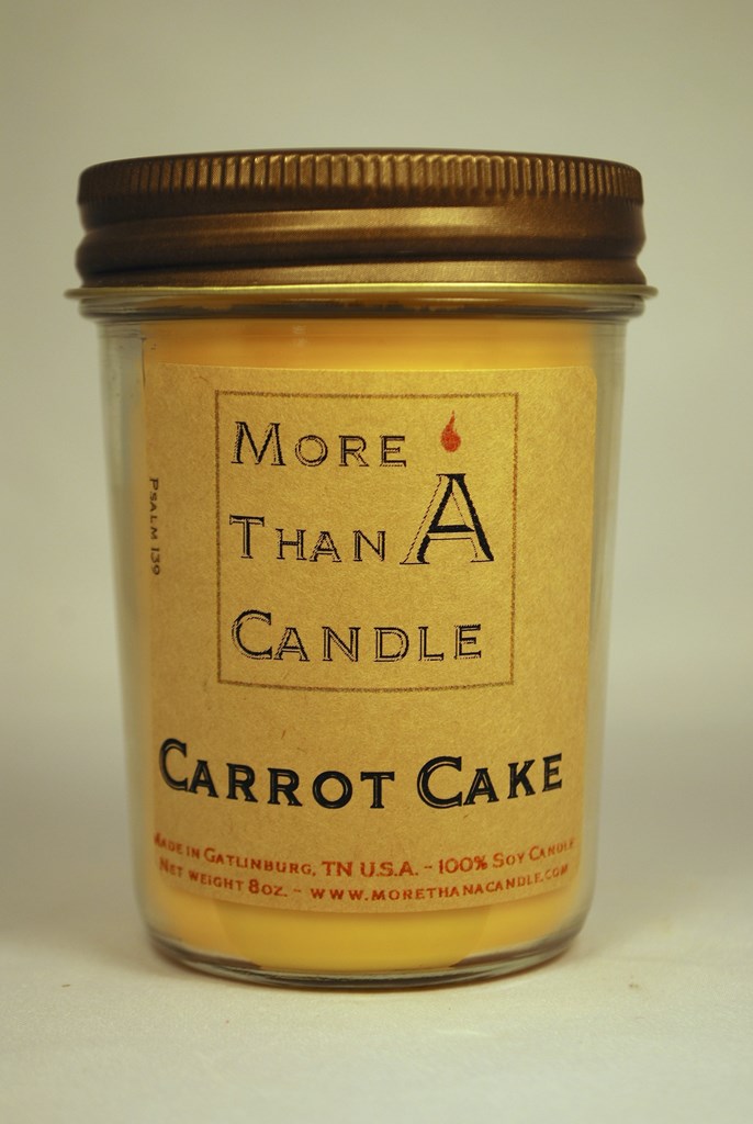 8 oz Jelly Jar Soy Candle, Carrot Cake