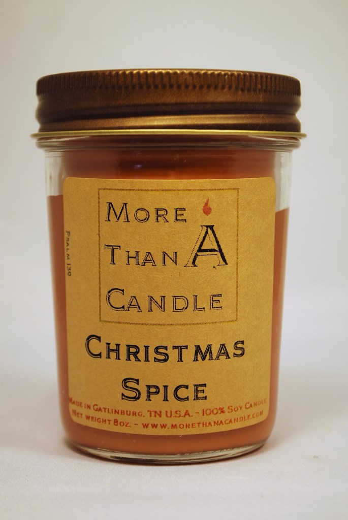 CMS8J 8 oz Jelly Jar Soy Candle, Christmas Spice