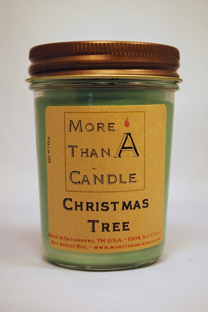 8 oz Jelly Jar Soy Candle, Christmas Tree