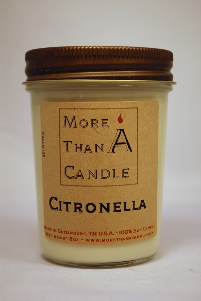 8 oz Jelly Jar Soy Candle, Citronella