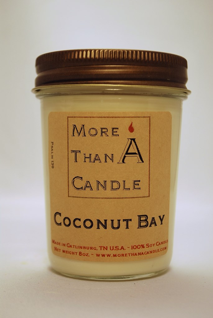 8 oz Jelly Jar Soy Candle, Coconut Bay