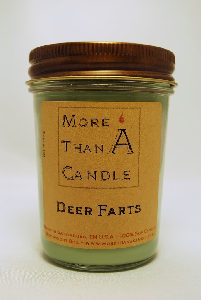 8 oz Jelly Jar Soy Candle Deer Farts