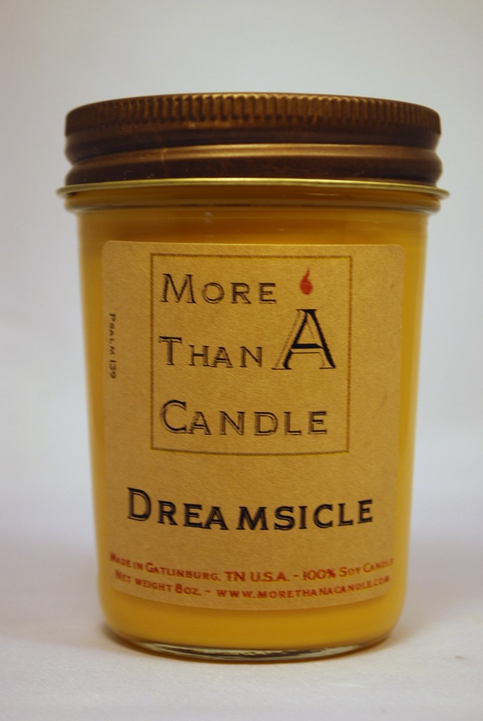 8 oz Jelly Jar Soy Candle, Dreamsicle