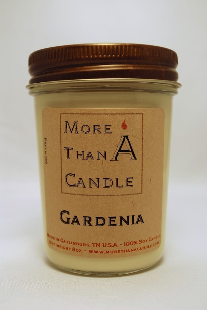 8 oz Jelly Jar Soy Candle, Gardenia
