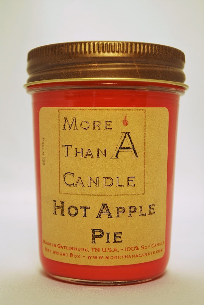 8 oz Jelly Jar Soy Candle, Hot Apple Pie