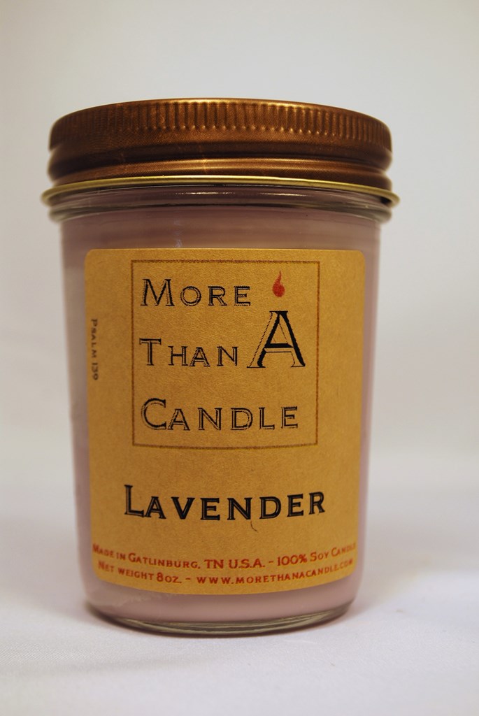 8 oz Jelly Jar Soy Candle, Lavender