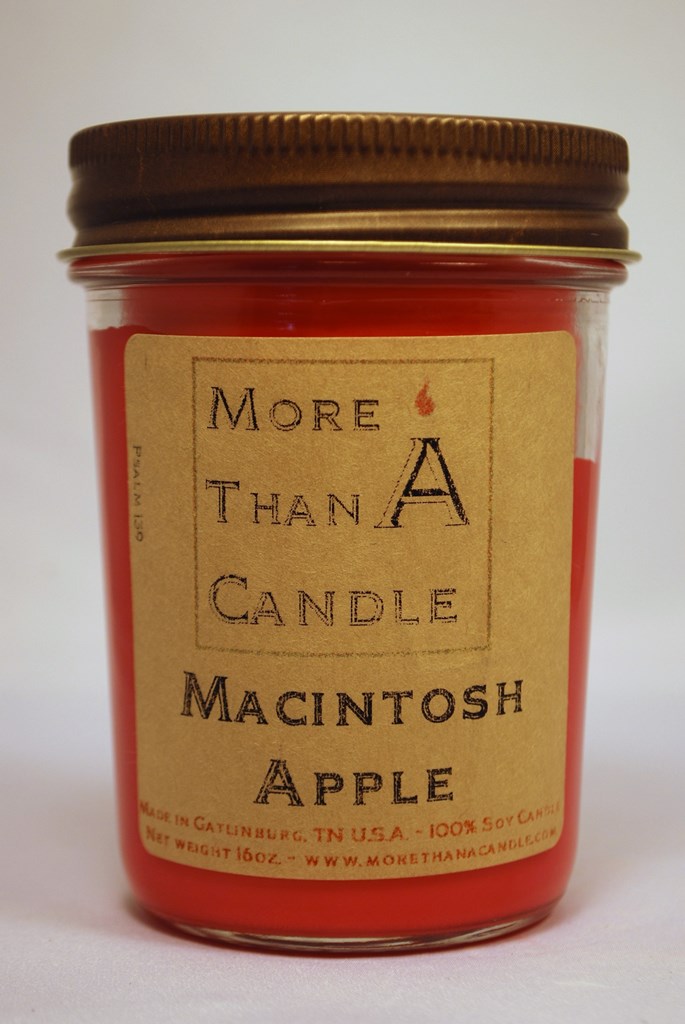 MAC8J 8 oz Jelly Jar Soy Candle, Macintosh Apple