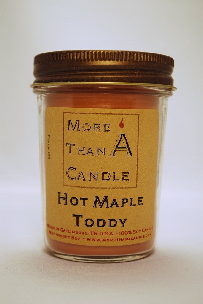 8 oz Jelly Jar Soy Candle, Maple Toddy