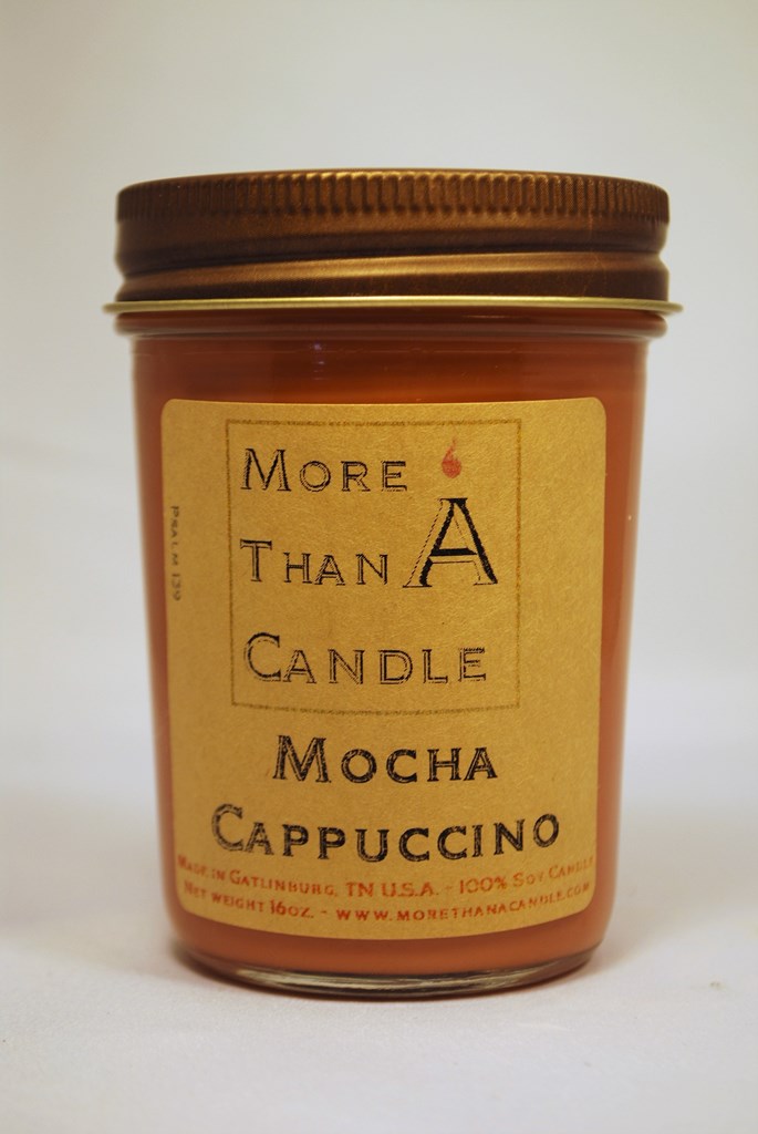 MCP8J 8 oz Jelly Jar Soy Candle, Mocha Cappuccino