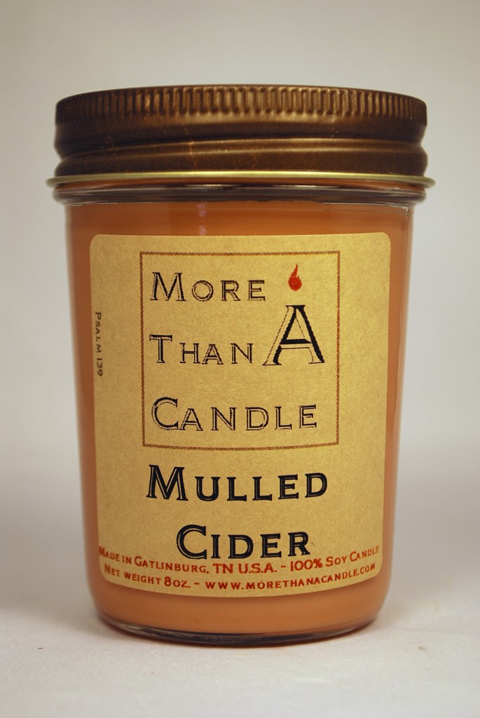 8 oz Jelly Jar Soy Candle, Mulled Cider