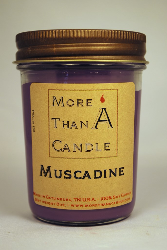 8 oz Jelly Jar Soy Candle, Muscadine