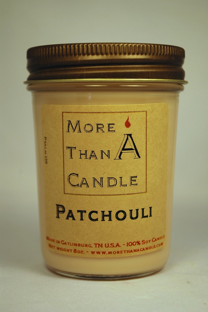 8 oz Jelly Jar Soy Candle, Patchouli