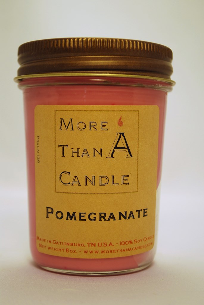 PGT8J 8 oz Jelly Jar Soy Candle, Pomegranate