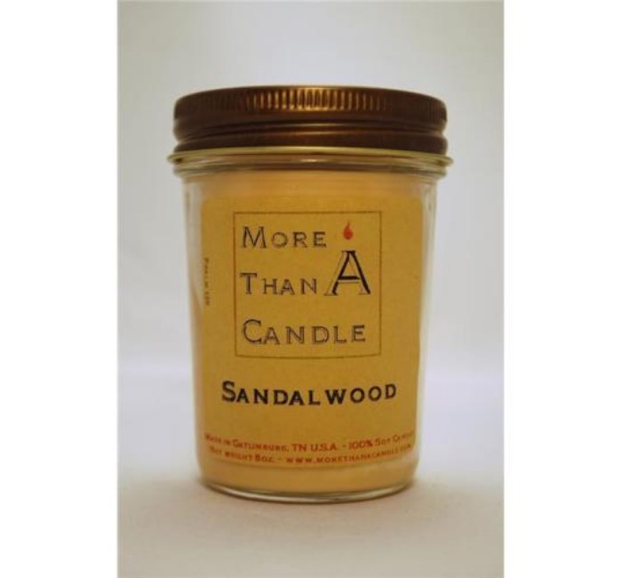 8 oz Jelly Jar Soy Candle, Sandalwood