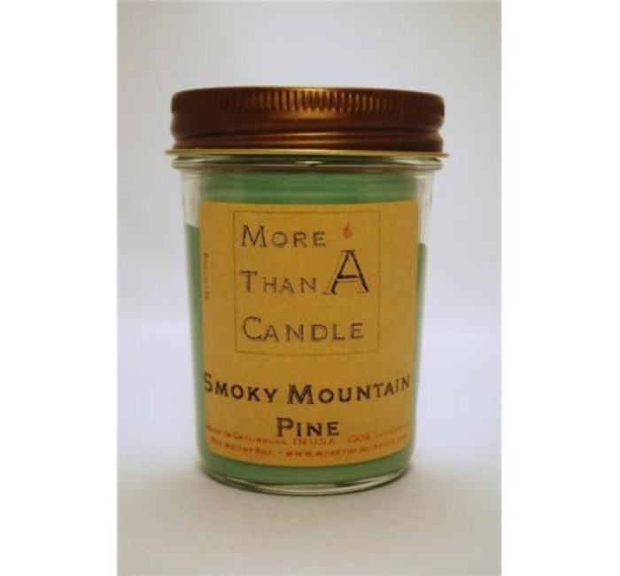 8 oz Jelly Jar Soy Candle, Smoky Mountain Pine