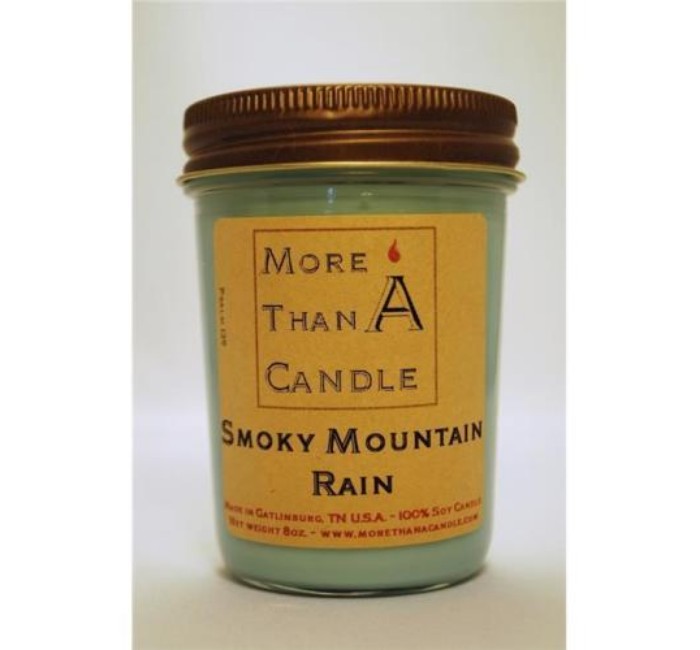 8 oz Jelly Jar Soy Candle, Smoky Mountain Rain