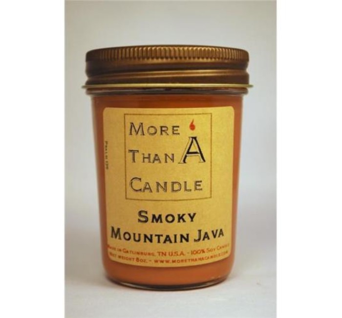 SMJ8J 8 oz Jelly Jar Soy Candle, Smoky Mountain Java