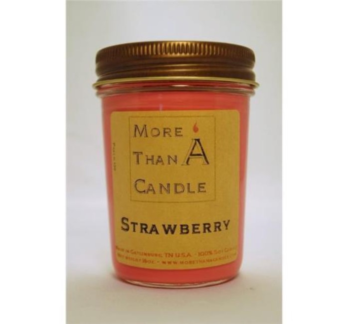 SBY8J 8 oz Jelly Jar Soy Candle, Strawberry
