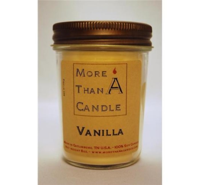 8 oz Jelly Jar Soy Candle, Vanilla