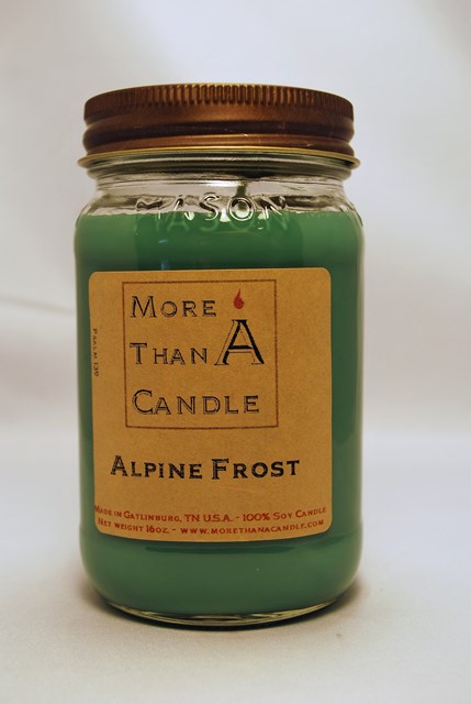 16 oz Mason Jar Soy Candle, Alpine Frost
