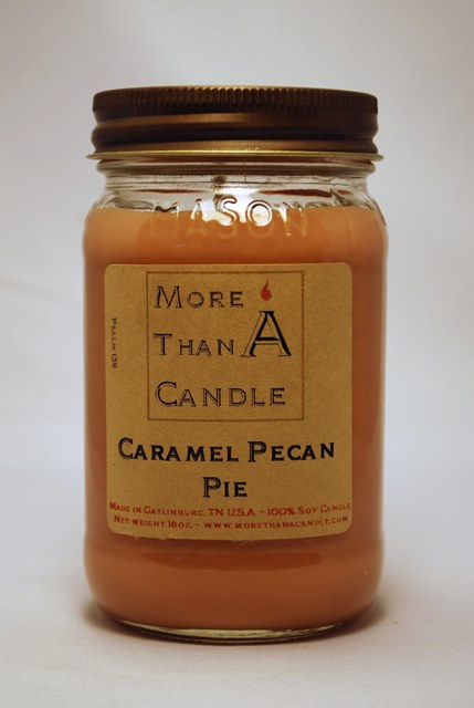 CPP16M 16 oz Mason Jar Soy Candle, Caramel Pecan Pie