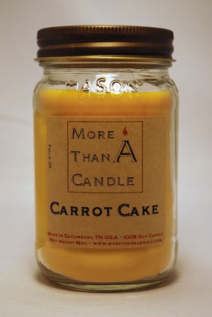 16 oz Mason Jar Soy Candle, Carrot Cake