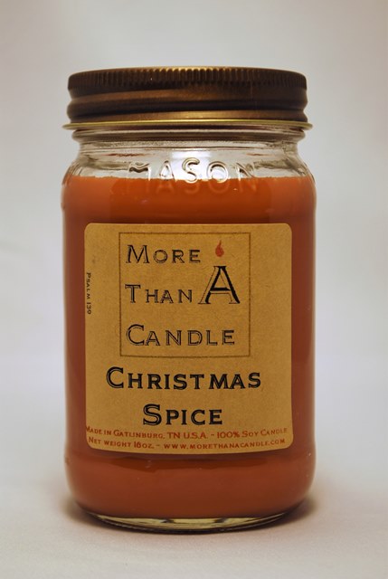 16 oz Mason Jar Soy Candle, Christmas Spice