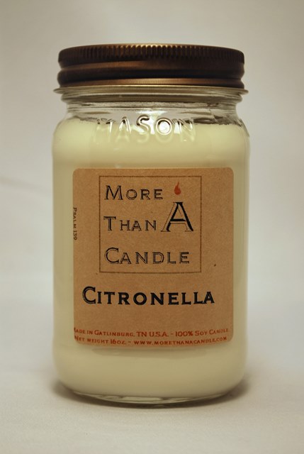 16 oz Mason Jar Soy Candle, Citronella