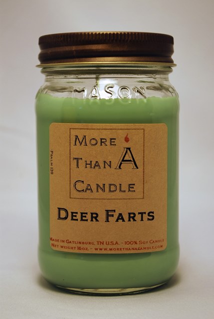 16 oz Mason Jar Soy Candle Deer Farts