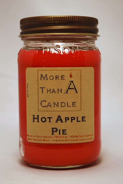 16 oz Mason Jar Soy Candle, Hot Apple Pie
