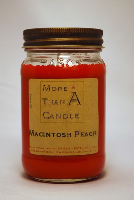 MAP16M 16 oz Mason Jar Soy Candle, Macintosh Peach