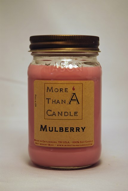 16 oz Mason Jar Soy Candle, Mulberry