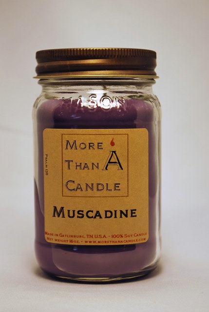 16 oz Mason Jar Soy Candle, Muscadine
